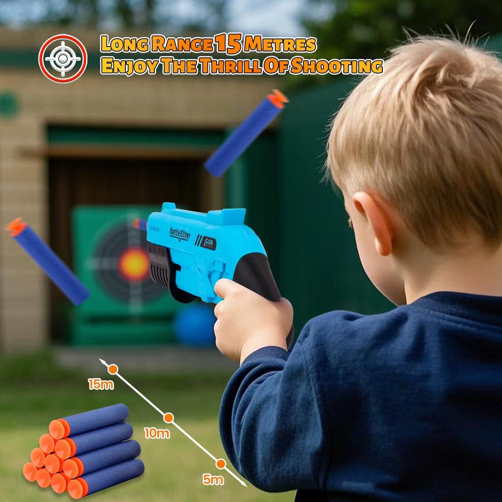 Outdoor Durable Soft Bullet Blaster Manual Foam Dart Launcher Battle Toy,Play Gun for Boys & Girls,Halloween&Christmas Gitfs