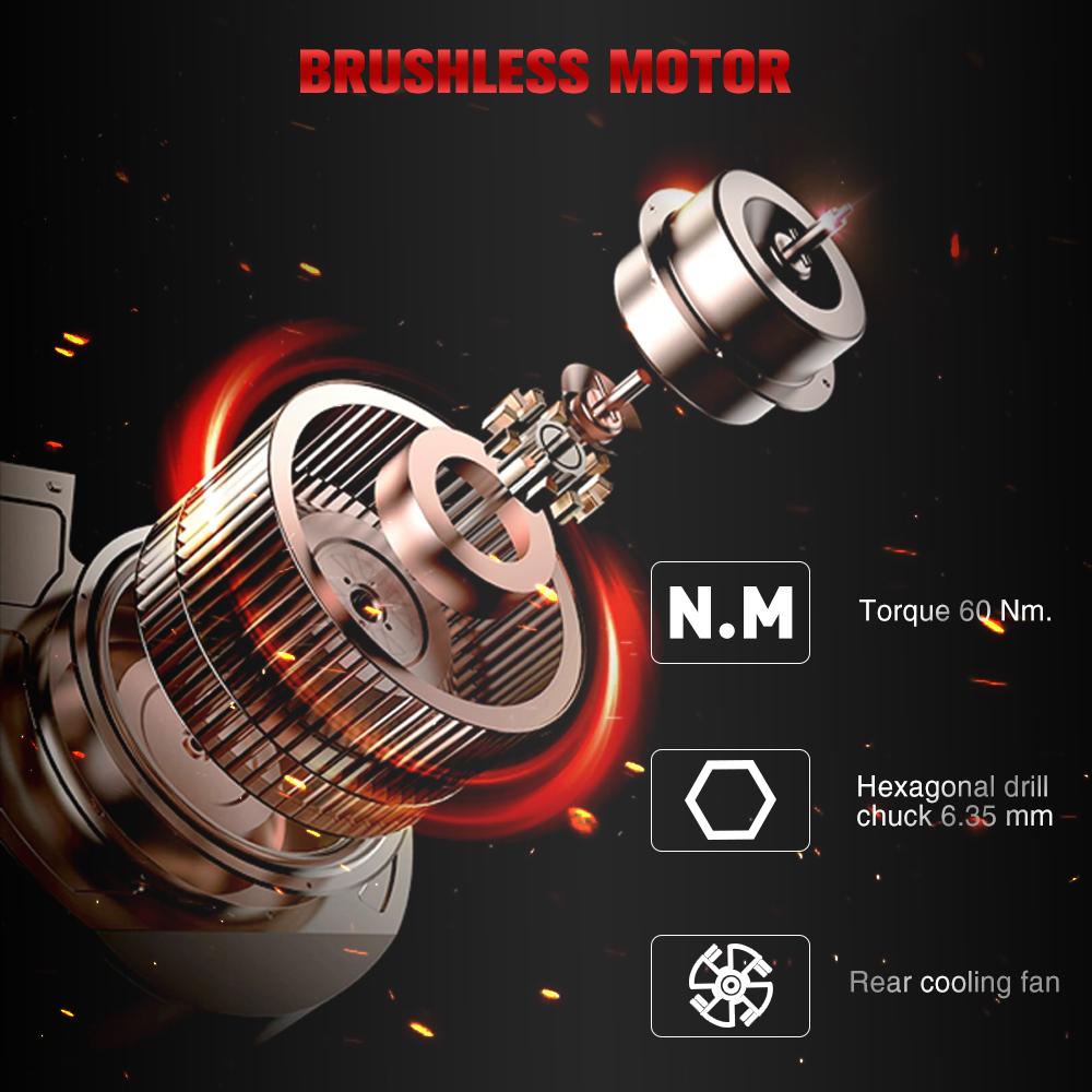 4 In 1 Brushless Screwdriver Electric Drill Tapping Cordless Impact Drill 85 N.M Electric Hand Drill Household Home Repair Tools