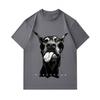 Men's 100% Cotton Short Sleeve O-Neck T-Shirt, Cute Tongue Out Doberman Dog Print Casual Comfortable Crew Neck Tee Top for Daily Wear