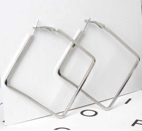 

Trendy White Alloy Personality Exaggerated Square Large Round Earrings Women Gifts Zircon, Long Statement Bohemian Earrings медный