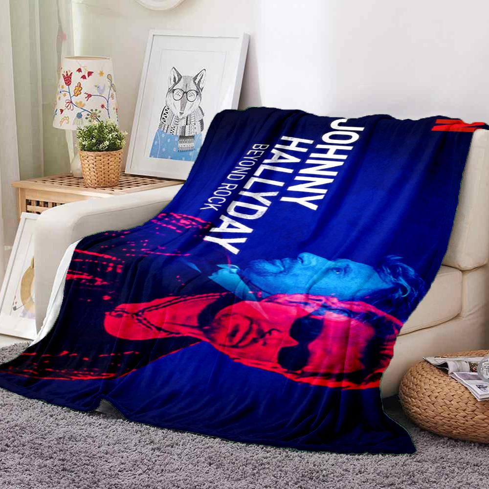 Johnny Hallyday Beyond Rock Flannel Blanket Throw Blanket Soft Warm Sofa Bed Camping Car Home Decor Unique Christmas Gift C9302670
