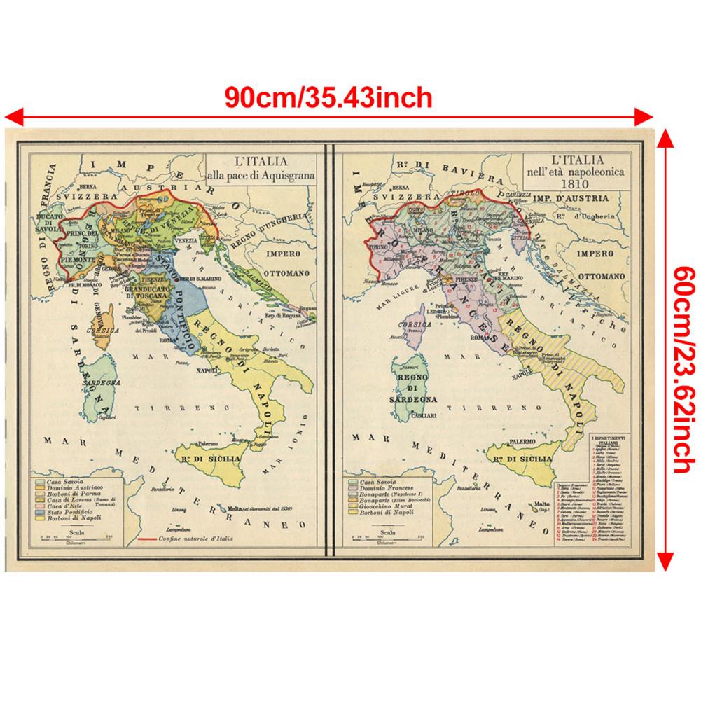 Fundal Harta Italiană-Harta Italiei Vintage,Decor de Perete Decor Acasă,Studiu,Instrumente Geografice,Instrumente Turism/educație