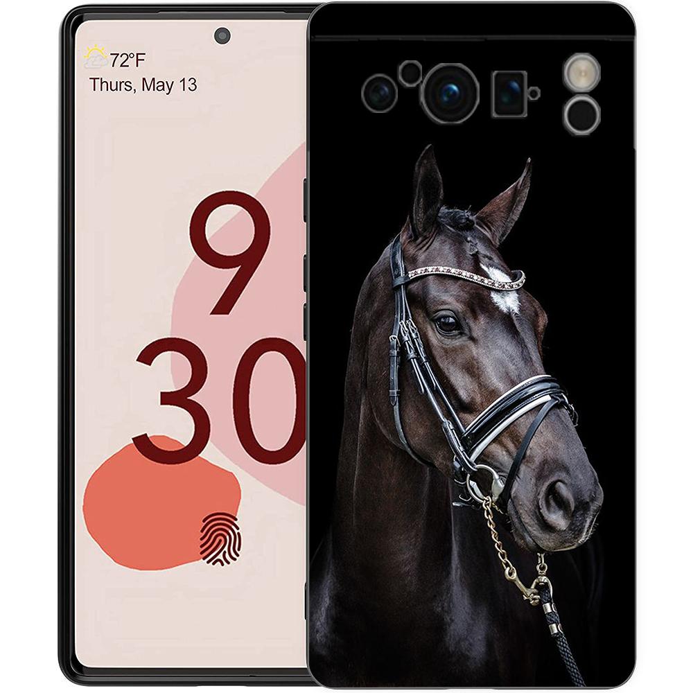 

Чехол для телефона с животным Бегущая лошадь для Google Pixel 8 7 6 Pro 6A 7A 5G Мягкий силиконовый Противоударный ТПУ Черная крышка Fundas Pixel 8