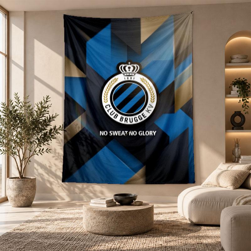 Arazzo Decorativo, Arte da Parete Stampata Club Brugge FC, Appeso a Parete Leggero per Sfondo Camera da Letto