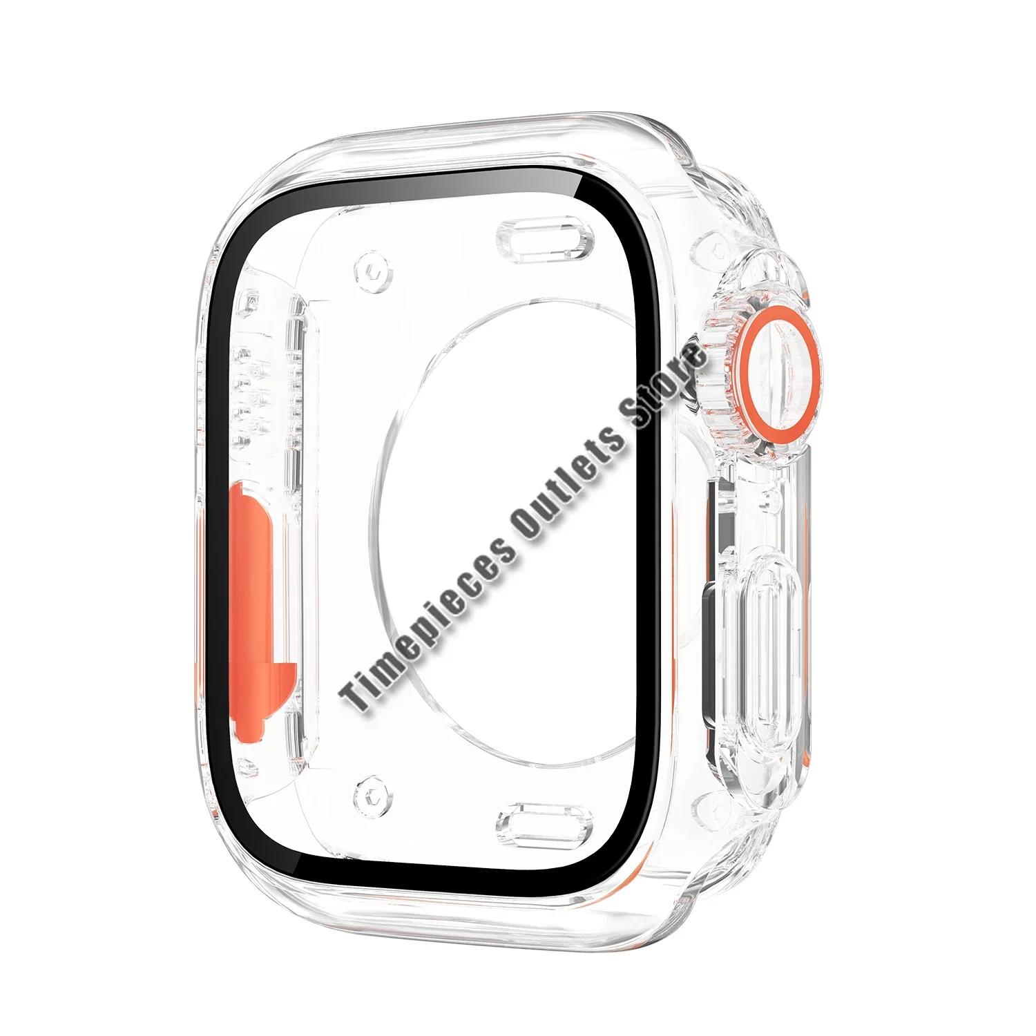 

Чехол с защитным стеклом для Apple Watch 11 / 10 42мм 46 44 45 40 41мм Жесткий ПК Бампер iwatch 11 10 9 8 7 6 5 4 Превратить в Ultra3 For 42mm series 10