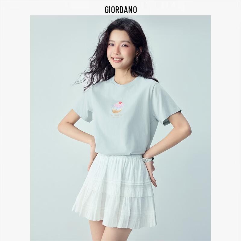 Giordano Women s Dessert Print Cotton Round Neck T-Shirt S