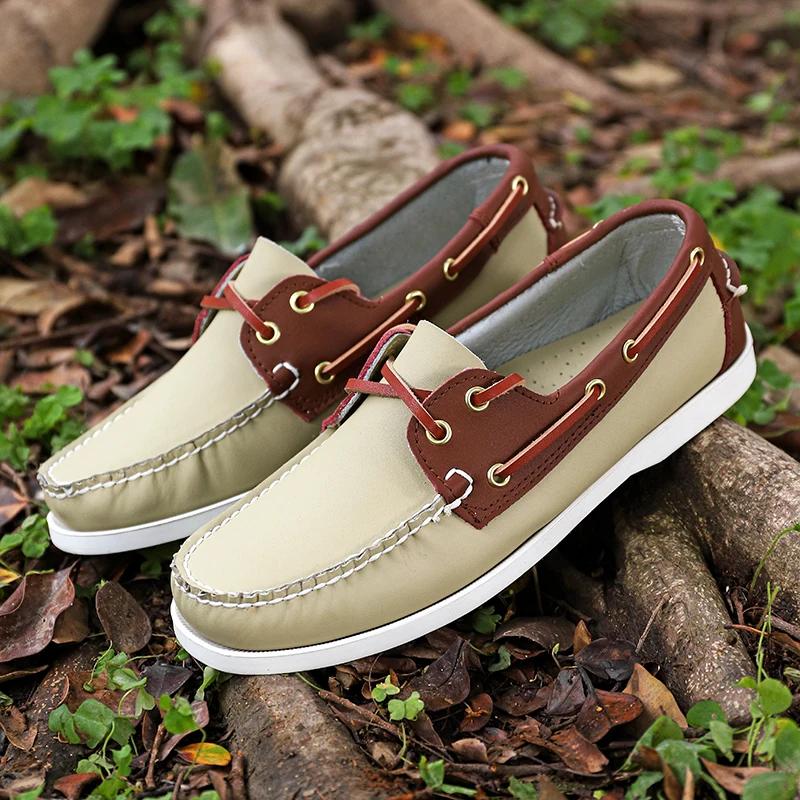 Fashion Luxury Brand Men's Shoes New Lightweight Breathable Boat Shoe For Men Casual Shoes High Quality Sneakers Lace-up Leather Loafers