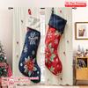 2pcs 2D Flat Printing Merry Christmas Scene Curtains Christmas Stockings With Poinsettias Fabric Without Electricity 0 Use for