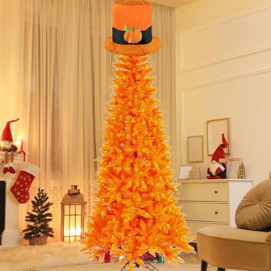 Thanksgiving Top Hat Pumpkin Design Top Hat Novelty Tree Topper Decoration for Thanksgiving Halloween Party Costume Cosplay Accessories