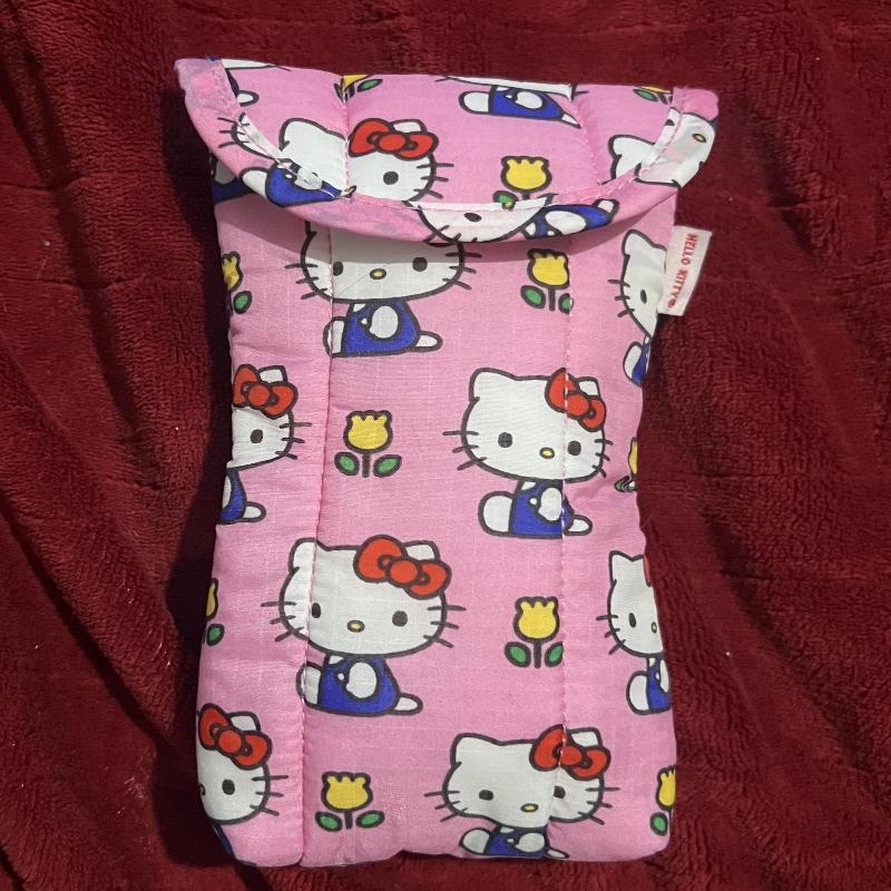 Kawaii Hello Kitty Glasses Storage Bag Clip Inner Liner Magnetic Buckle Sunglasses Portable Protective Case Gift Toy For Girl