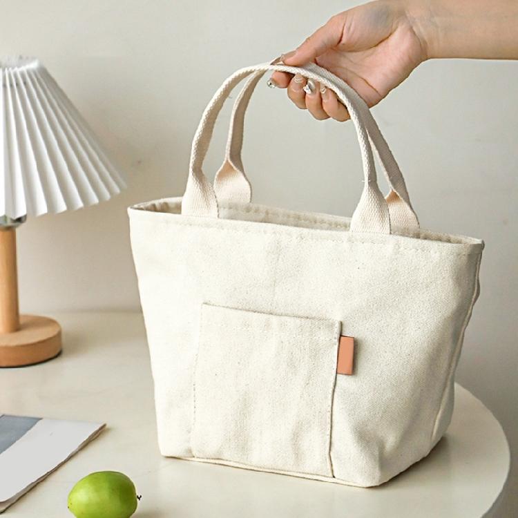 Canvas Lunch Bag Insulated Lunch Toted Bag Lunch Box Container Coolers Bag Reusable with Front Pockets for Women Men Gifts