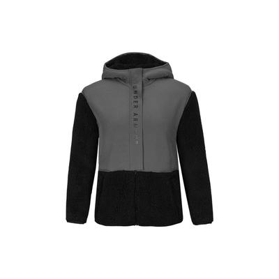 Color Block Hooded Fleece Jacket Women Jackets Gray 1345045-001