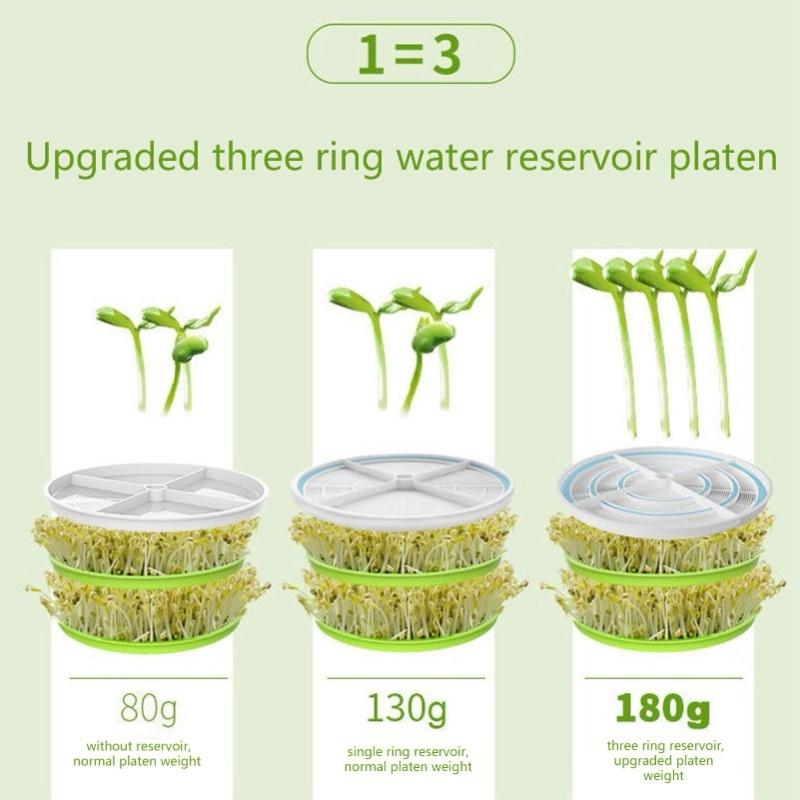 Bean Sprout Maker Intelligent Full Automatic 2 Layer Seed Sprouter Germination Machine For Home EU Plug 220V