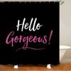 Mädchenhaftes Roségold Wimpern Make-up Duschvorhang Badevorhang Set Spark Rose Tropfen Badezimmervorhang Wimpern Schönheitsstudio Heimdekoration