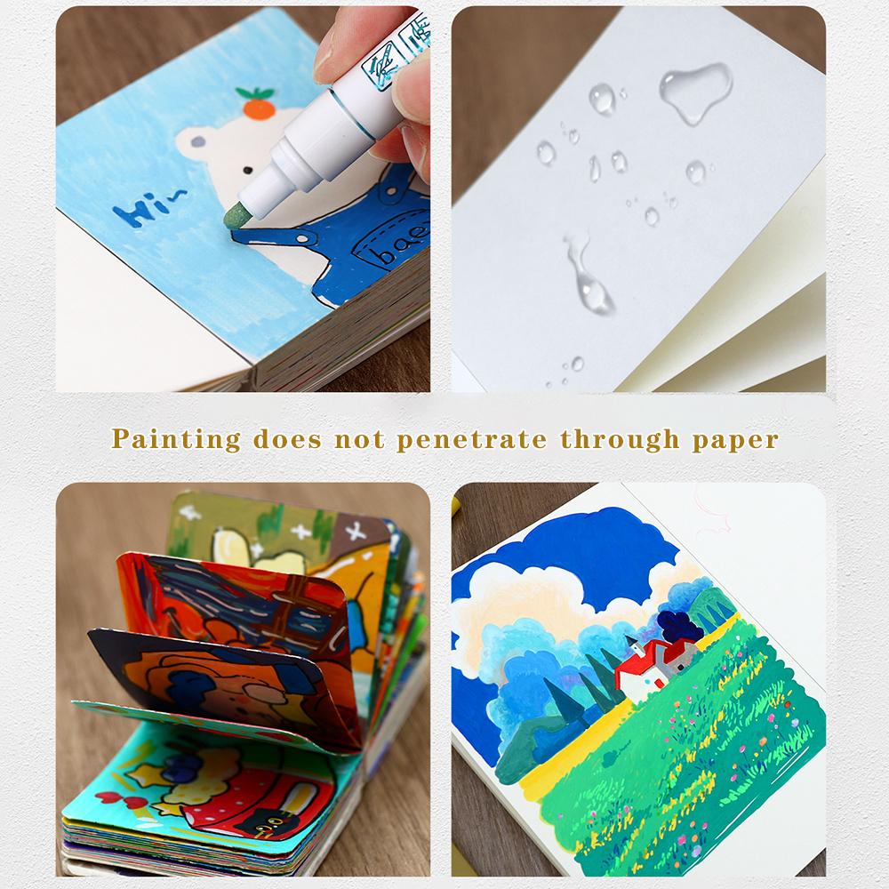 58 sheets Thickened drawing book, watercolor drawing blank portable acrylic marker drawing book, sketch sketchbook