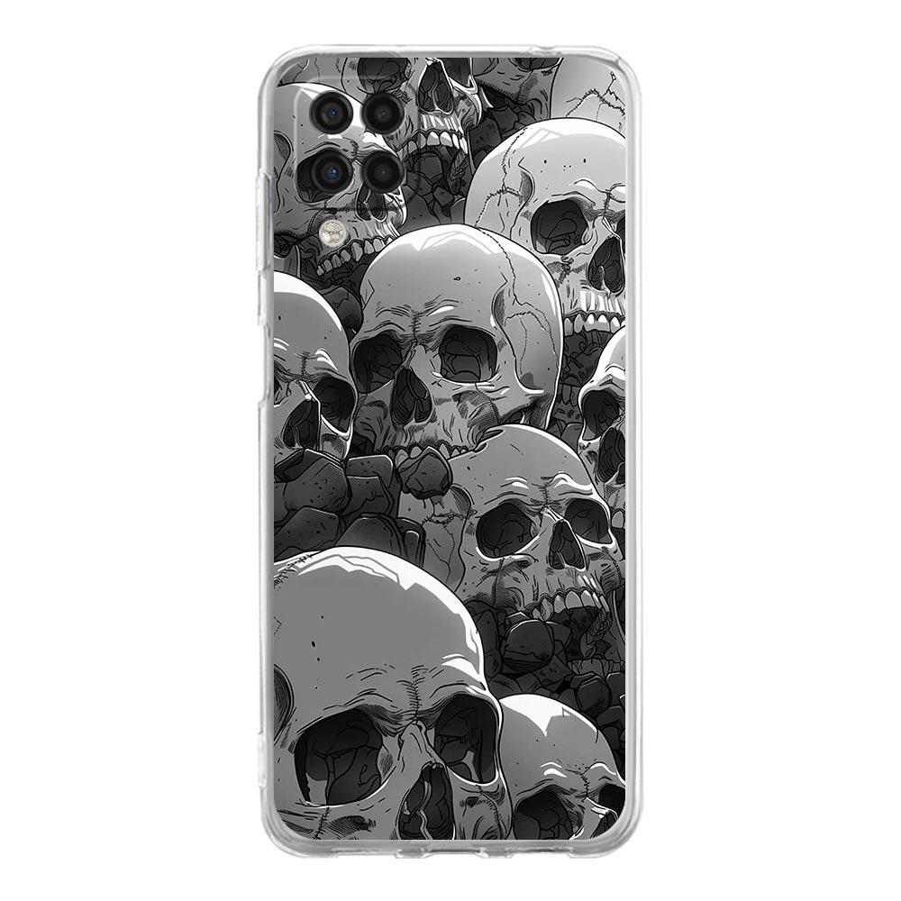 Phone Case For Samsung A17 A13 A33 A35 A55 A73 A53 A23 A51 A71 A21S A31 A41 A05s A15 A25 5G A07 4G Cover Hard Pink Purple Skull