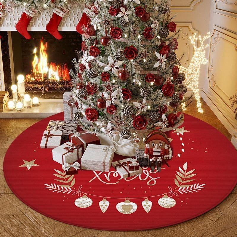 Festive Decoration Round Carpet Christmas Tree Skirt Living Room Carpet 60 * 60Cm