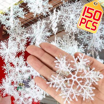 Weiße Weihnachtsschneeflocken Weihnachtsbaum Hängende Pendents DIY Gefälschte Schneeflocke Weihnachtsschmuck Neujahrsparty Home Dekore Geschenke