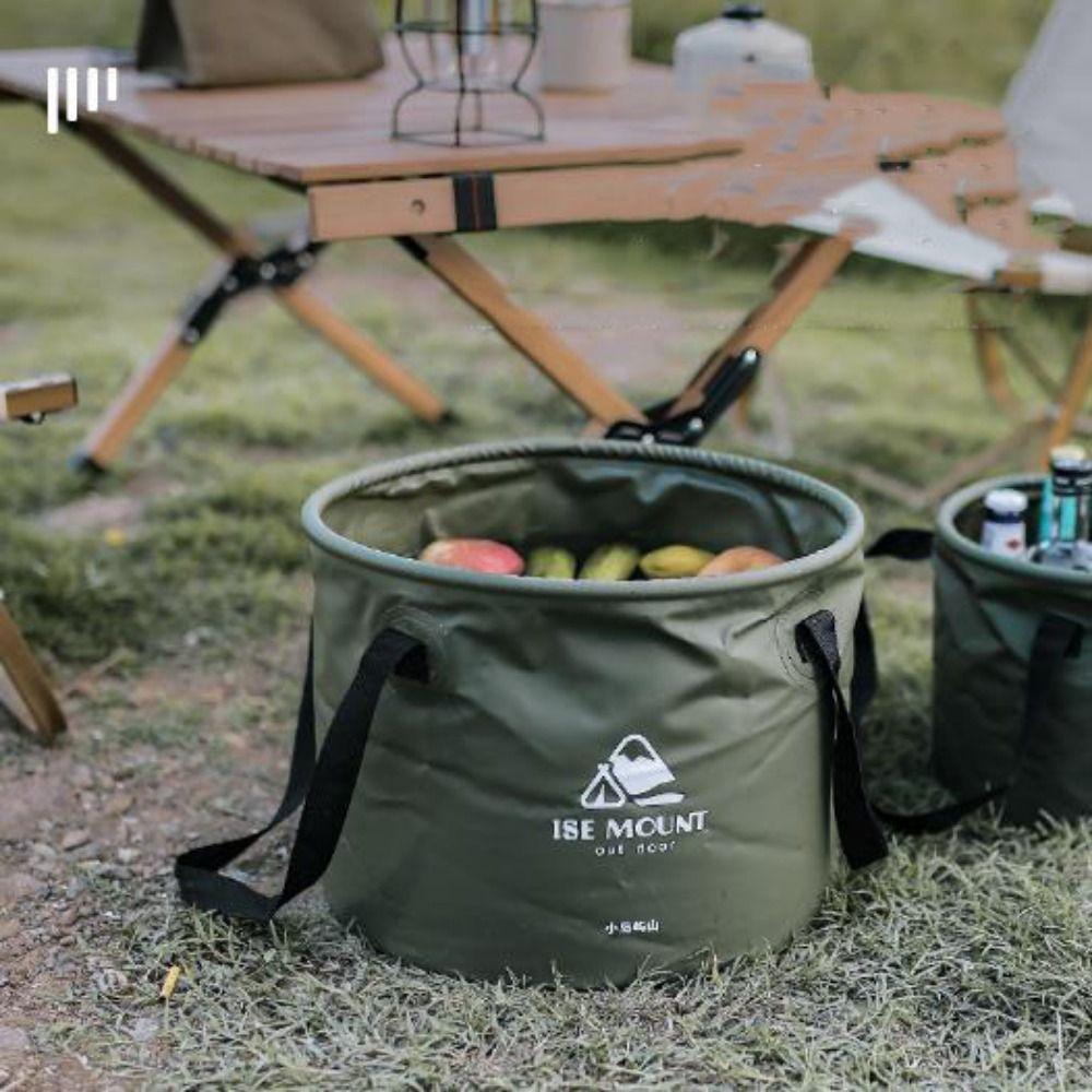 Round Travel Camping Folding Bucket Multi-functional Fishing Bucket New Outdoor Water Bucket