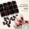 144Pcs Medium Short Square Press On Nails Medium Oval Fake Fingertips  for Holiday Party
