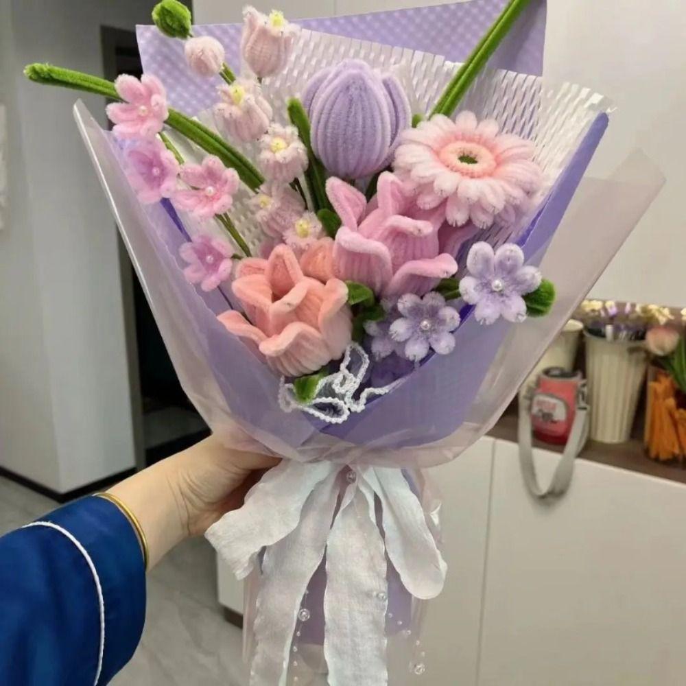 100/300/400Pcs Flexible Wire Pipe Cleaners Bendable Plush Sticks  for Artificial Flower Making