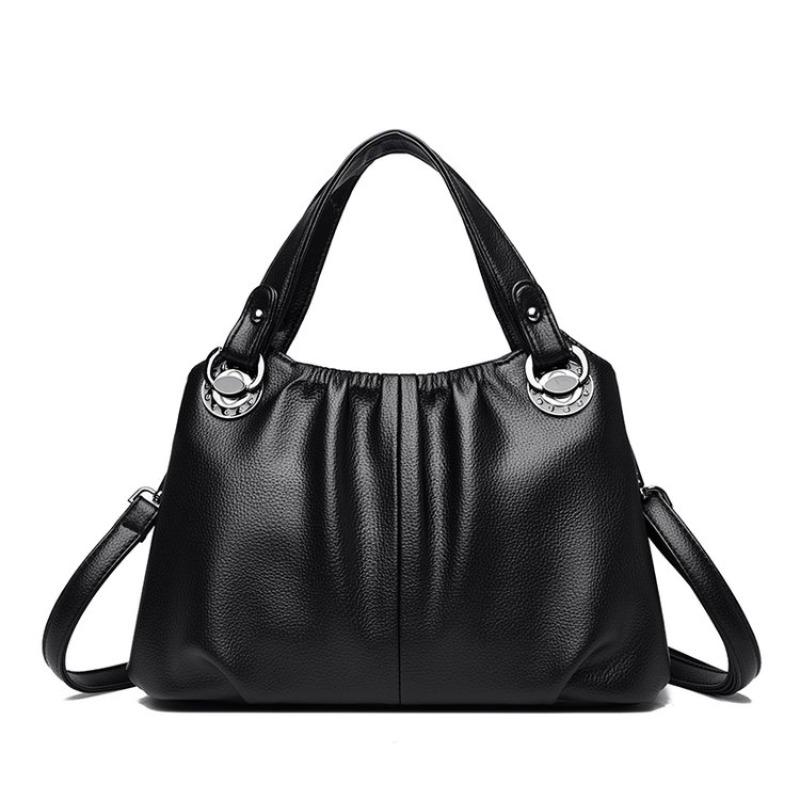 Ladies' Simple Solid Color Tote Bag, Fashionable Pleated Shoulder Bag, Multi Pocket Casual Daily Crossbody Bag Suitable for Daily Use and Shopping