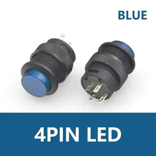 5/20/100PCS Self-lockin 16MM Latching/Momentary Push Button Switch with 5Color LED Lighting 4Pin R16-503/AD R16-503/BD