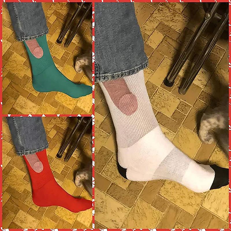 2023 Neuheit Lustiger Sockenwitz Exposed Prank Printing Lustige bunte sexy Socken