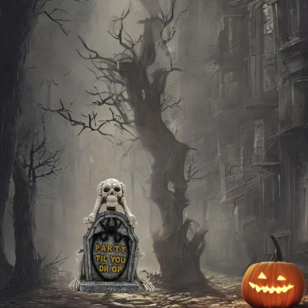 Unique Halloween Skull Tombstone Funny Tombstone Statues Skeleton Tombstones Decoration Gift