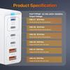 Chargeur USB - Blanc - 165W - 4 USB-C + 2 USB-A - Charge rapide - GaN