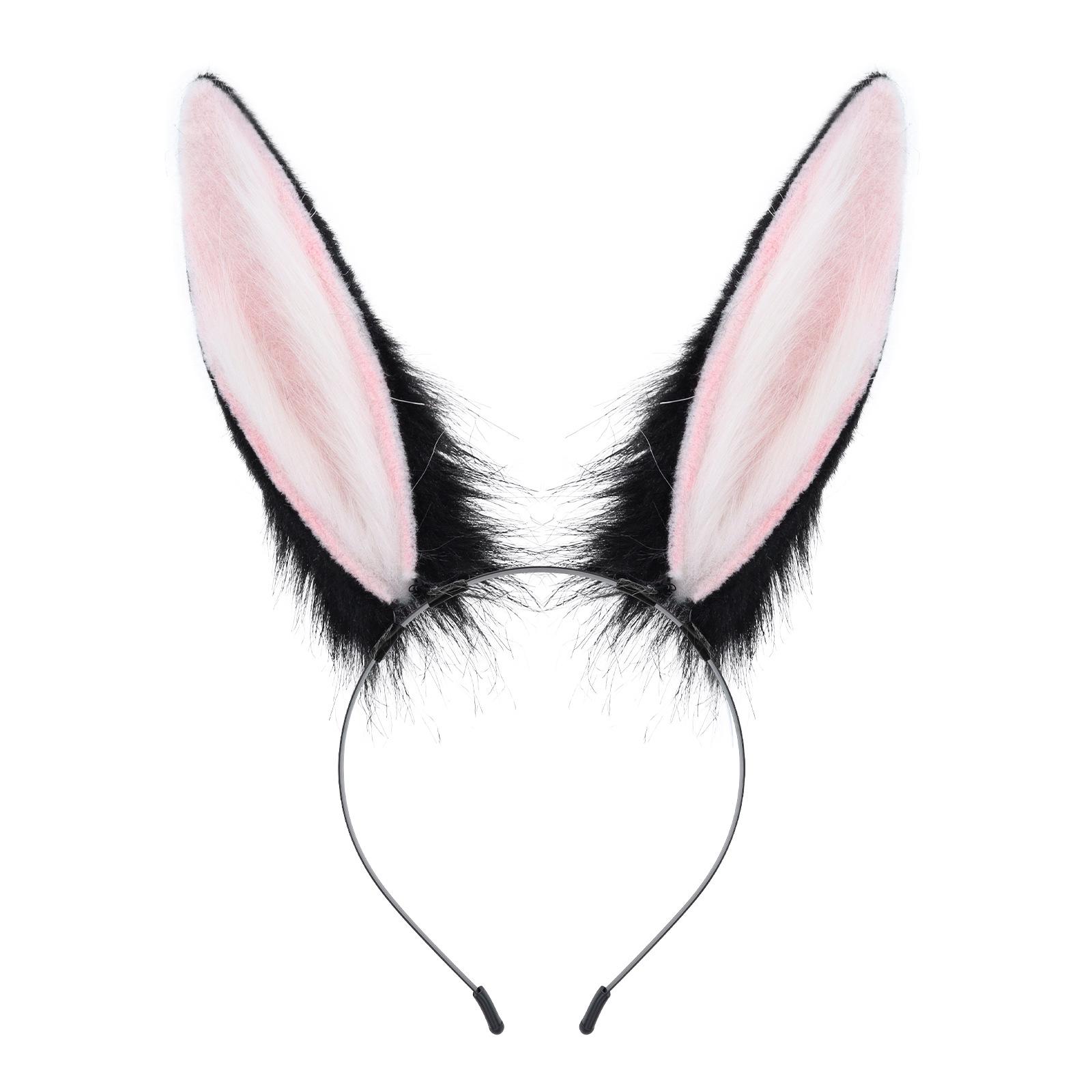 Handmade Plush Bunny Ear Cosplay Headband for Comic Con - Cute Simulation Animal Ear Hair Accessory