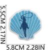 Blue Theme Embroidery Cloth Sticker, Surf Girl Patch Sticker, Wave Hermit Crab Computer Embroidery Label, Shell Chapter Sticker