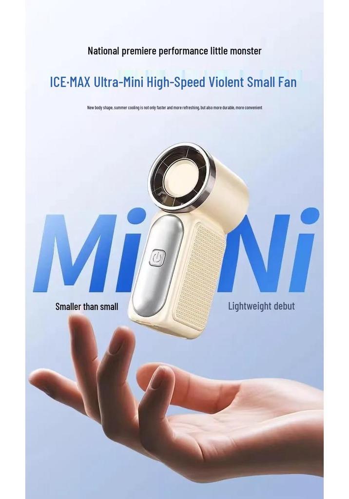X688 High-Speed Mini Portable Fan with USB Charging and Digital Display