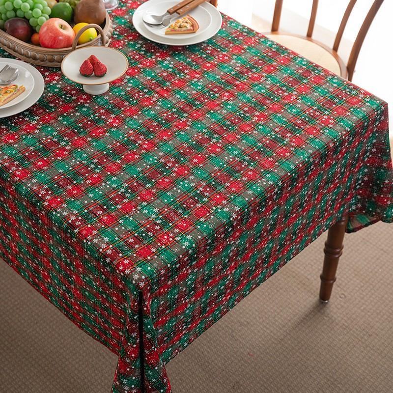 Beige Lace Tablecloth Christmas Bells Embroidered Table Cloths Square Xmas Table Covers For Kitchen Dining Room Home Decorations