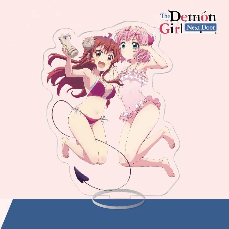 Anime Acrylic Stand Action Figure Toy The Demon Girl Next Door PVC Acrylic Stand Machikado Mazoku Desktop Stand Model Toy Gift