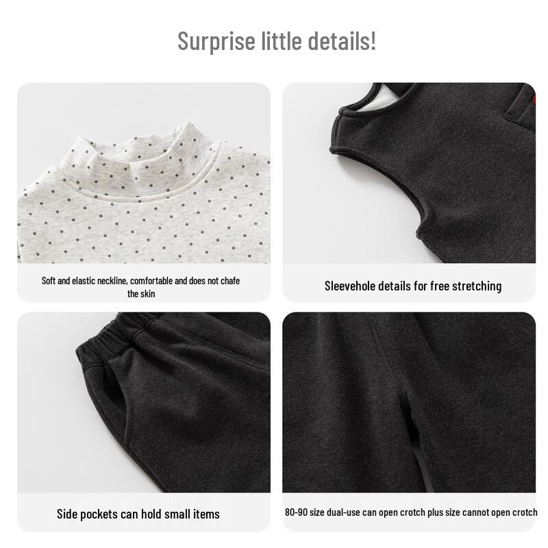 Banxidi Girls' Fleece-Lined Three-Piece Casual Winter Set