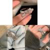 No Ip Copper Open Bypass Ring With Zirconia Butterfly Design For Women