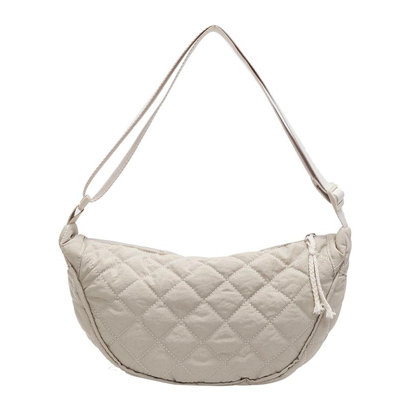 

Популярная сумка подмышку осень и зима новая популярная модная парусиновая легкая сумка-пельмень через плечо для通勤 для женщин бежевый