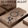 Fashion Aluminum Metal Magnetic Case For iPhone16 17 Pro Max 15Pro 14 13 12 Magsafe Wireless Charging Glass Lens Backboard Cover