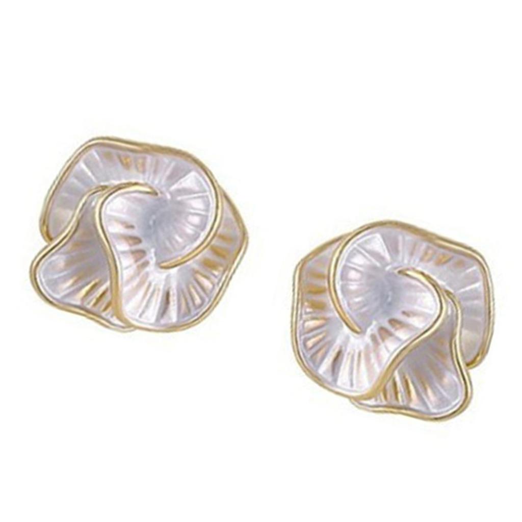Delicate Camellia Flower Shaped Earrings for Women Elegant Alloy Floral Ear Studs Lightweight Ear Accessory for Ladies