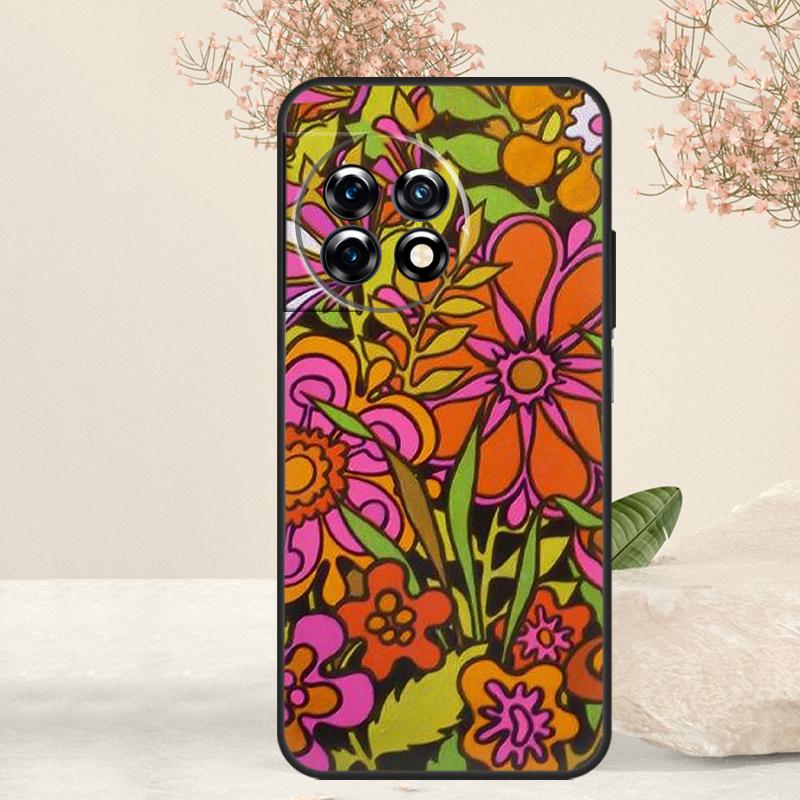 70s hippie Psychedelic floral flowers Case For OnePlus 15R 13R 13T 15 13 12 12R 11 10T 9 10 Pro Nord 5 CE 4 3 Lite N20 N30 Cover