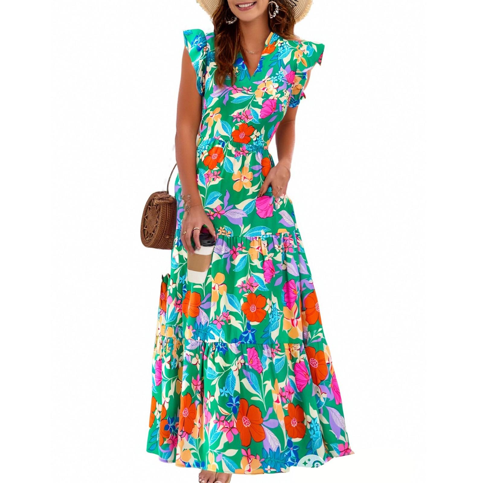 

Женское платье средней длины с V-образным вырезом, плиссировкой и рукавами-крылышками S