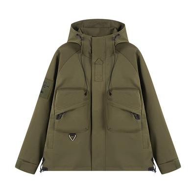 Jacket Men's Outdoor Workwear Style Jacket Jacket Windbreaker Men's and Women's Hooded Trendy Japanese Style Versatile Wear-Resistant Style