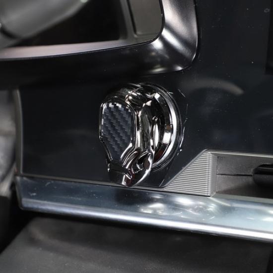 Black Engine Start Stop Push Button Cover Trim For Corvette C8 -