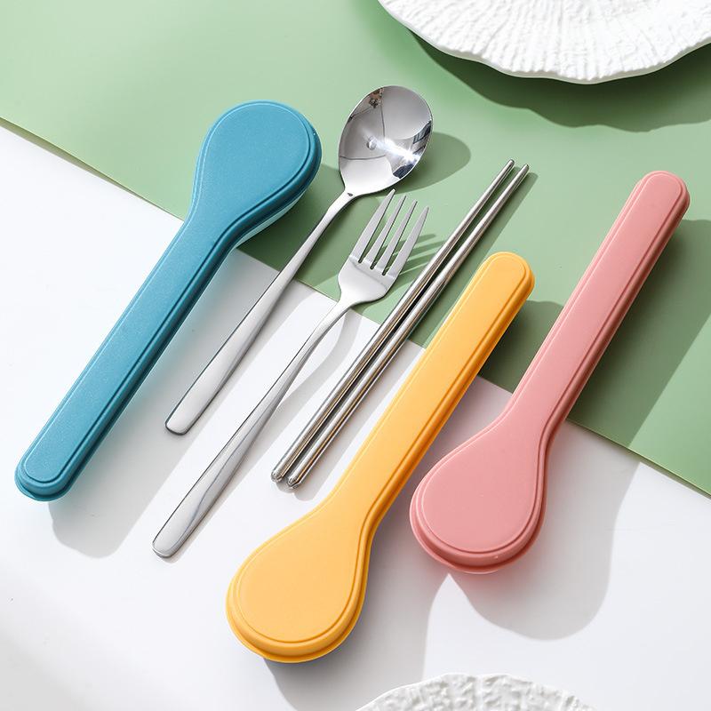 410 Stainless Steel Cutlery Set with Storage Case Korean Style Portable Tableware Set Home School Kitchen Dinnerware Services
