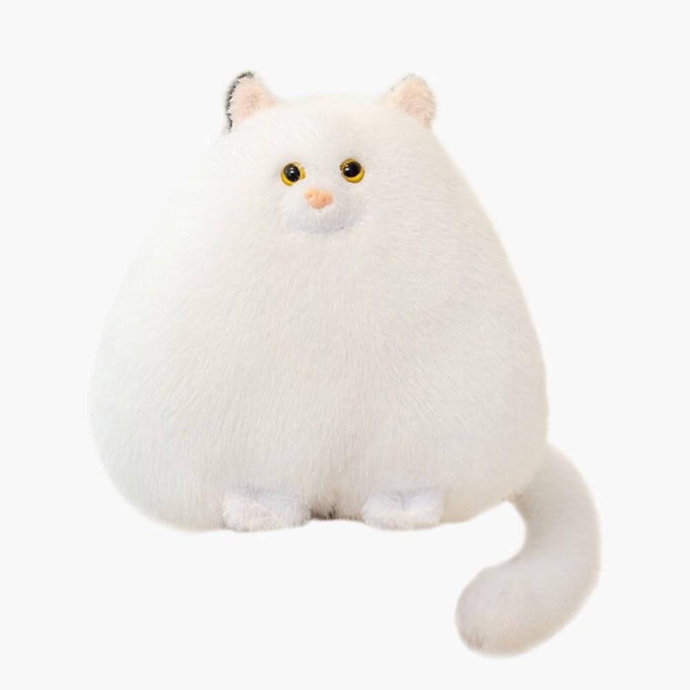 Cute Fluffy Simulation Cat Plush Toy Soft Hairy Fat Round Stuffed Animal Dolls Long-tailed Cat Plushies Doll Home Decor
