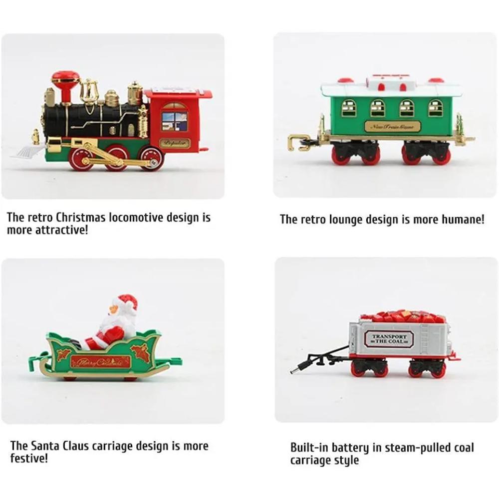 Electric Christmas Train Electric Sound and Light Hangable Christmas Tree Christmas Rail Car Christmas Gifts Children Toys