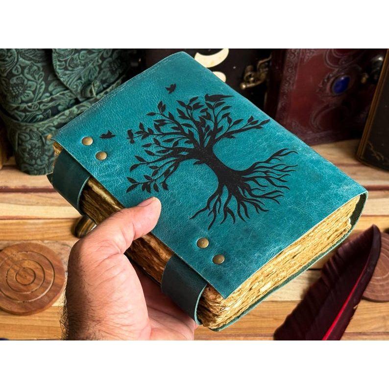 Jurnal din piele Arborele Vieții - Caiete din piele naturală pentru femei - Jurnal frumos pentru caiet de schițe, carte de călătorie, carte de vrăji goală