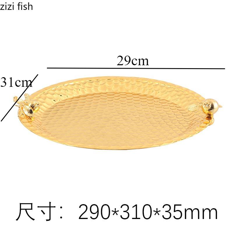 

Hammer Patterned Metal Fruit Tray Ornament Dessert Plate Cake Plate Fruit Plates Salad Bowl Dim Sum Dish Storage Tray