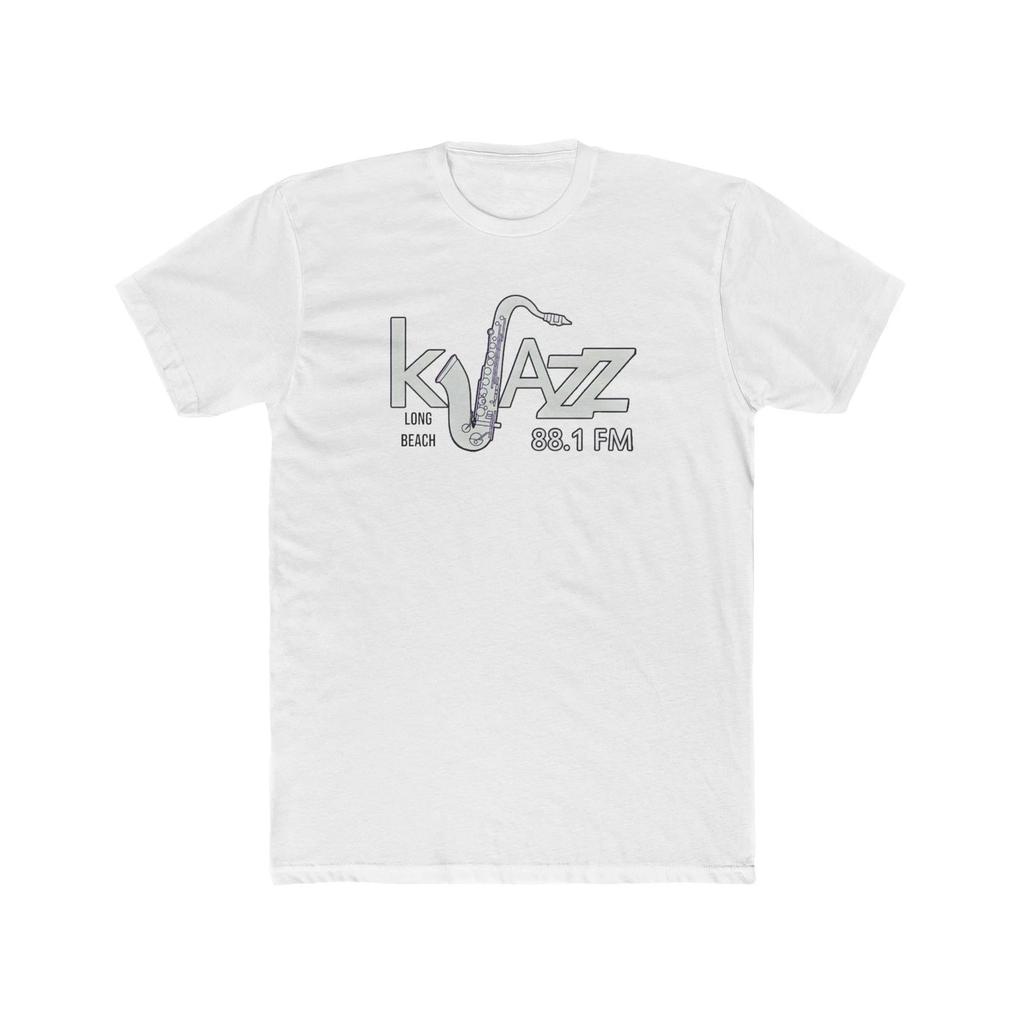 KJAZZ Long Beach Jazz Music Radio Station Men's Cotton Crew Tee